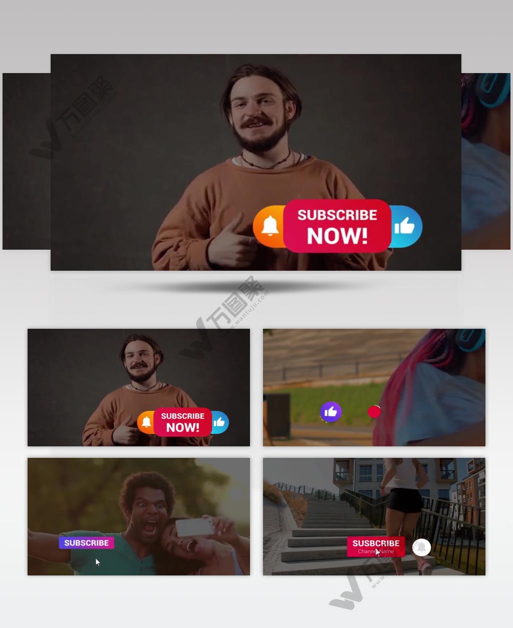 AE 16299 彩色订阅按钮 ae素材源文件