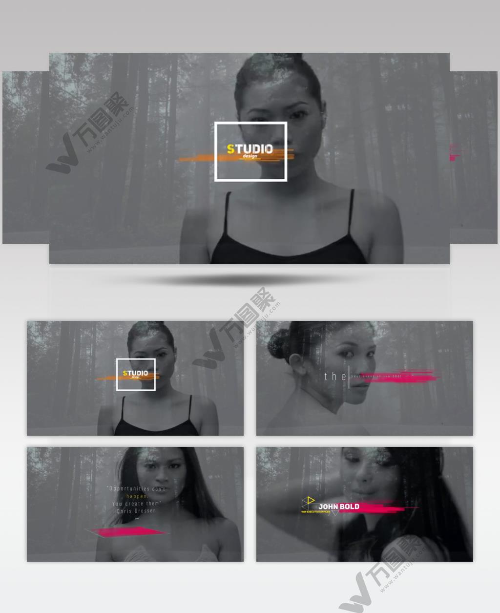 AE 17060 现代风格彩色条纹标题 ae素材源文件