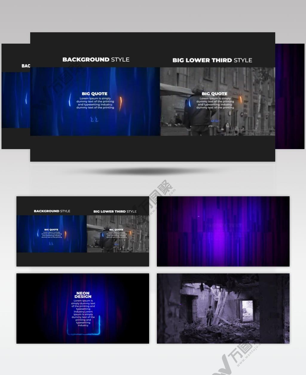 AE 17181 霓虹引号文字标题 ae素材源文件