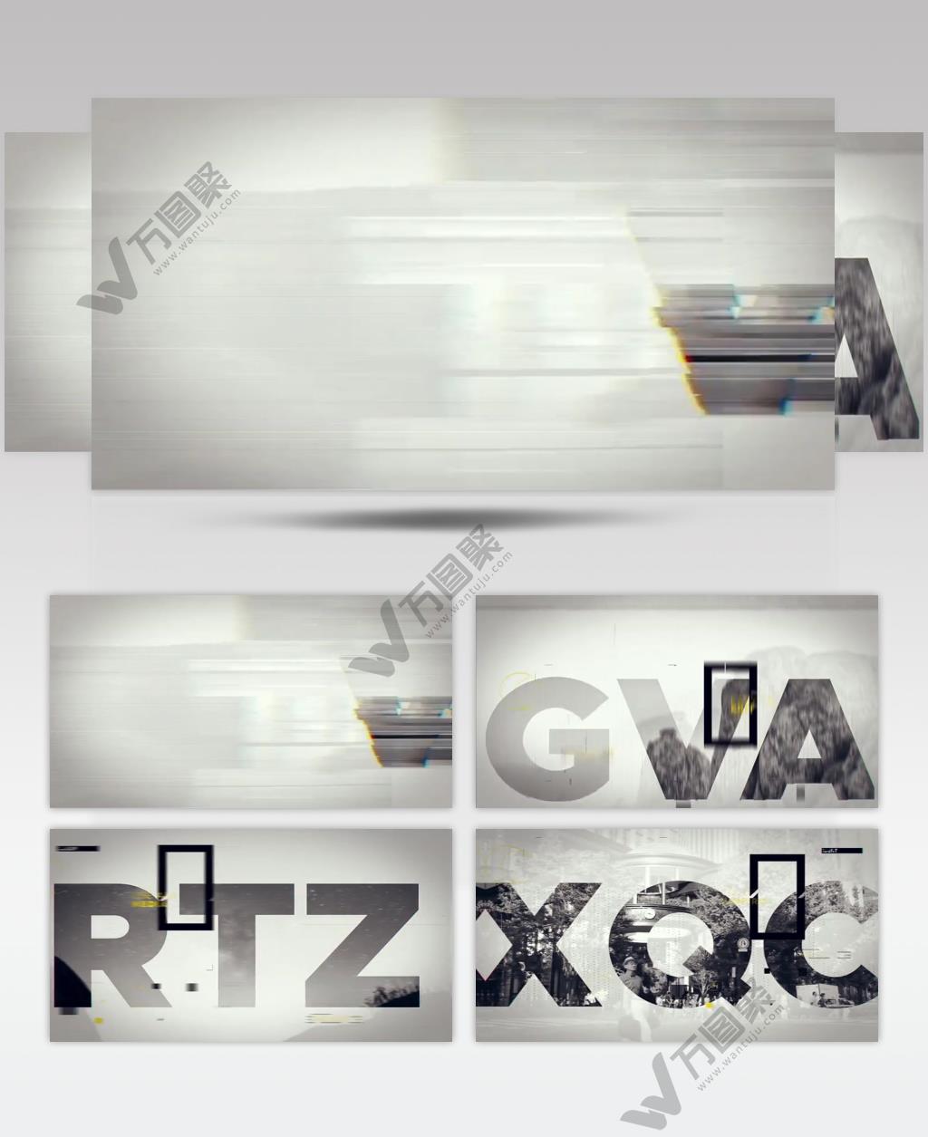 AE 16987 文字镂空效果视频展示 ae素材源文件