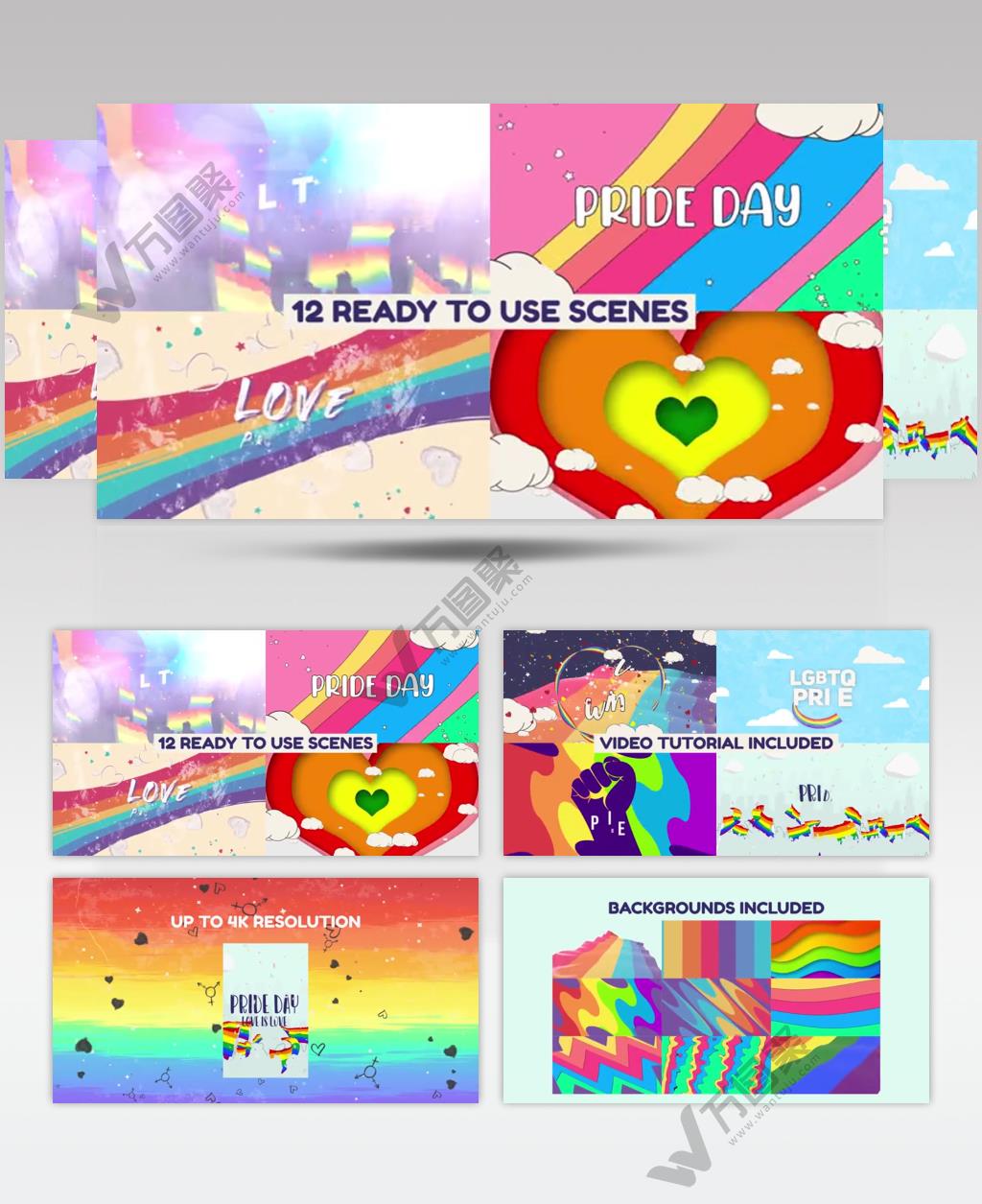 AE 16054 欢庆动画元素 ae素材源文件