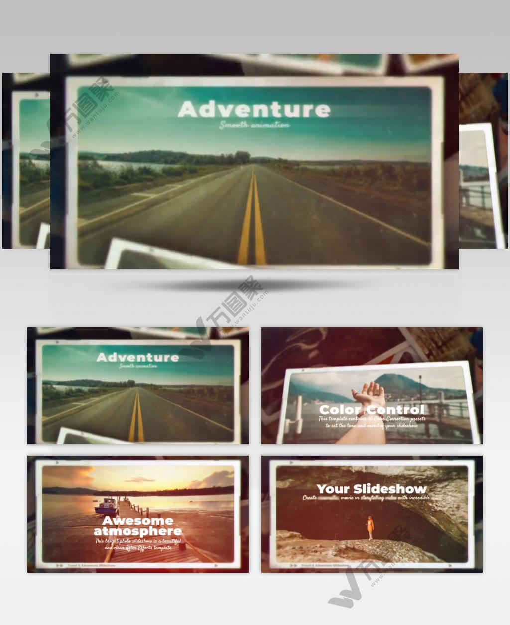 AE 16827 旅行幻灯片 ae素材源文件