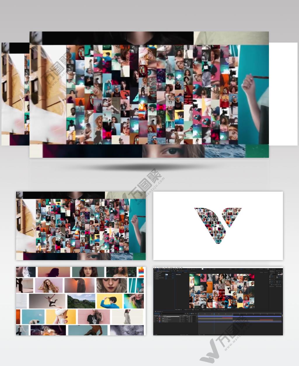 16565 照片网格缩放效果标志展示