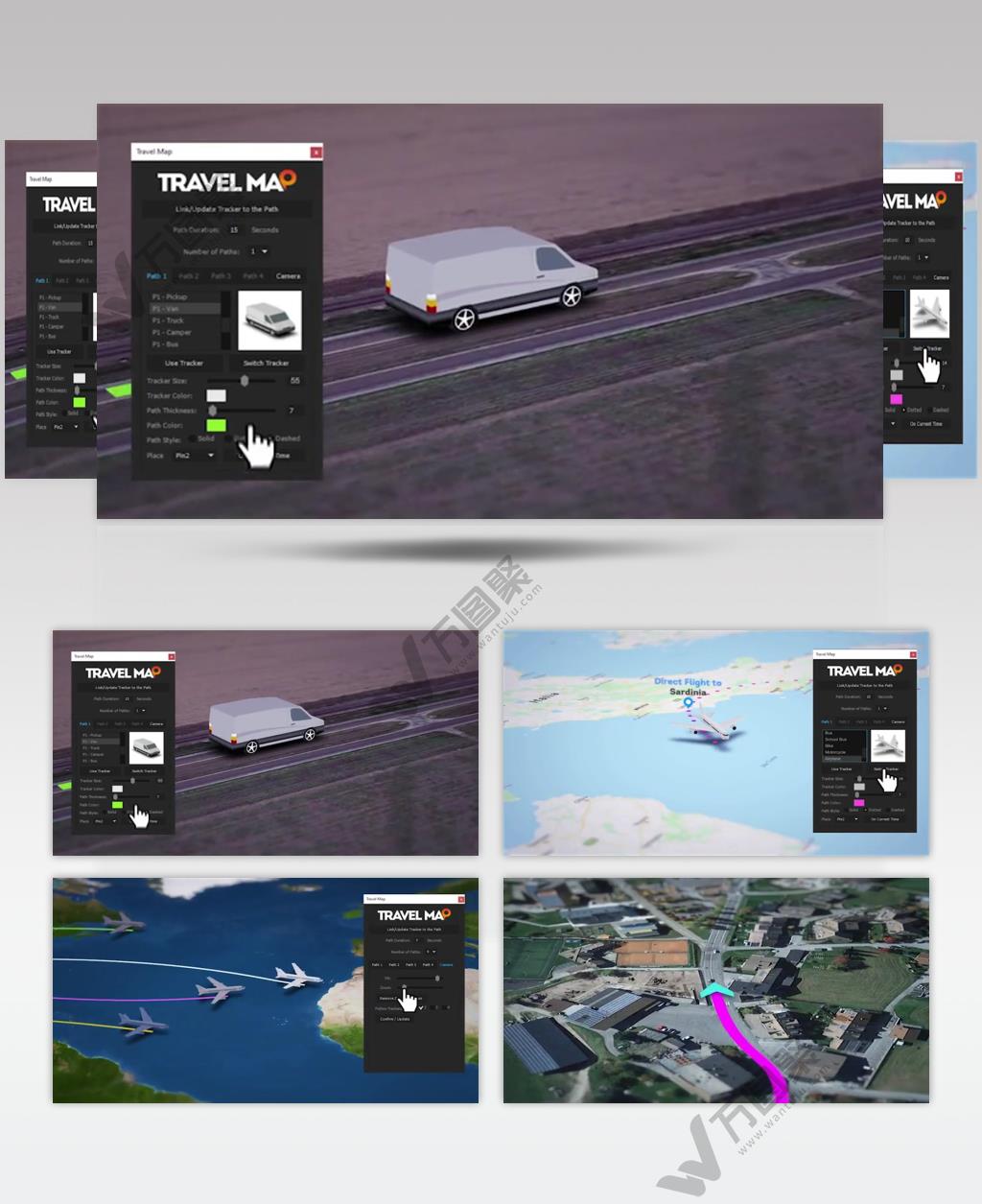 AE 15849 旅行地图 ae素材源文件