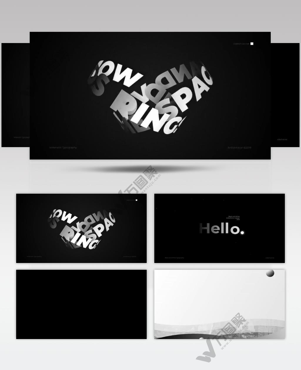 AE 15776 黑白版式 ae素材源文件