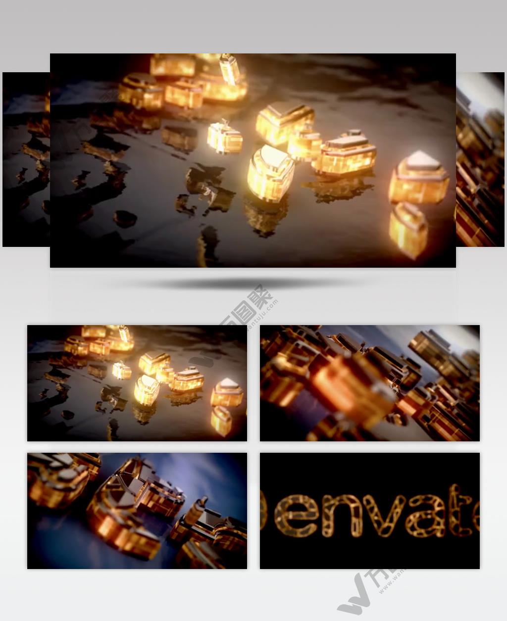 15995 三维碎块组合标志 ae文件