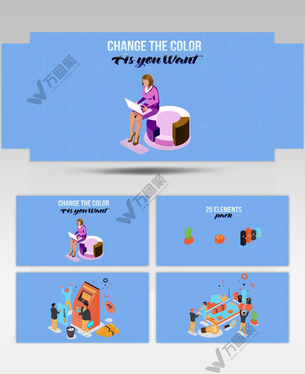 AE 16659 财务主题元素 ae素材源文件