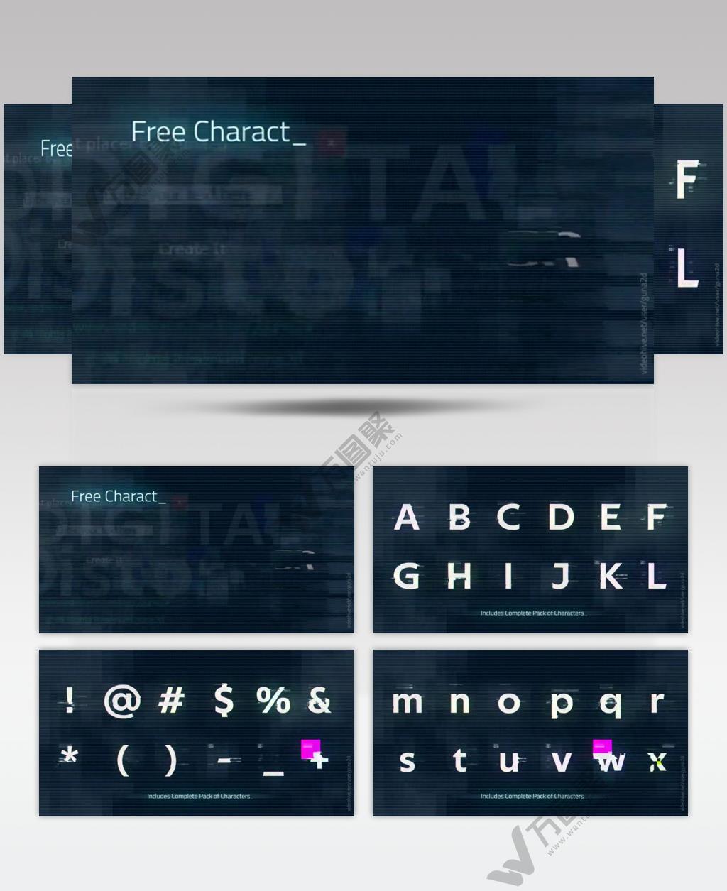 AE 16000 故障效果文字工具 ae素材源文件