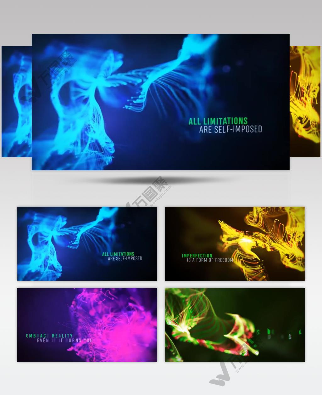 AE 16944 抽象流光线标题展示 ae素材源文件