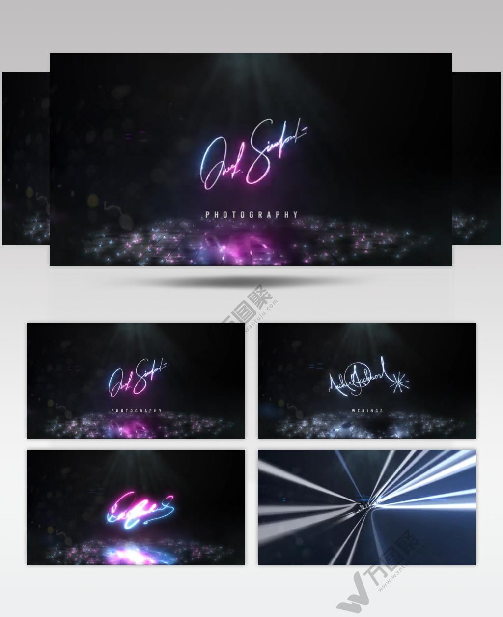 AE 17476 特效光线文字 ae素材源文件