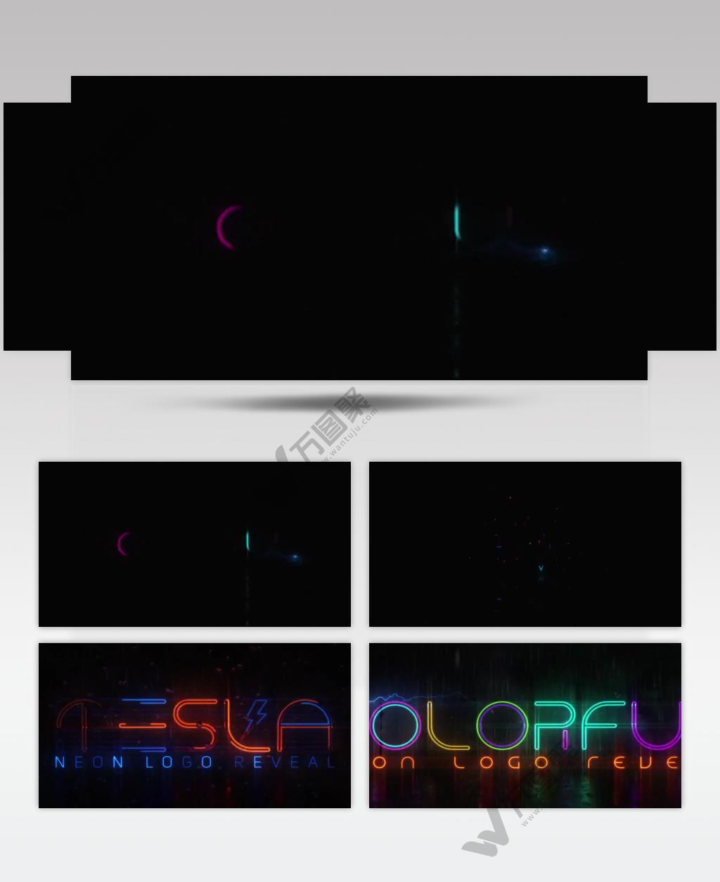 16027 闪电霓虹标志 ae模版源文件ape素材