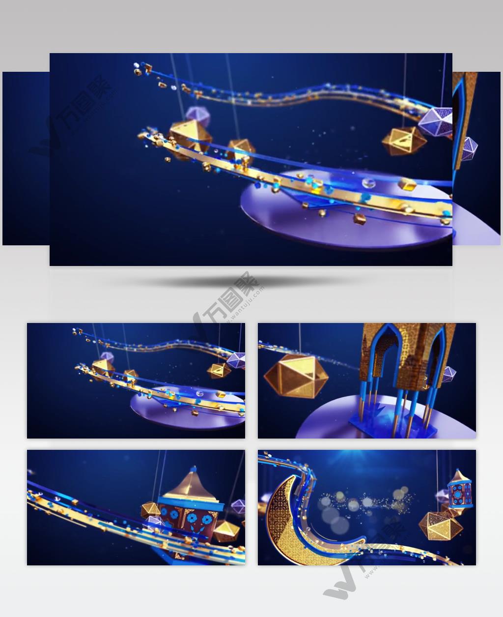 16321 彩带阿拉伯风格标志片头