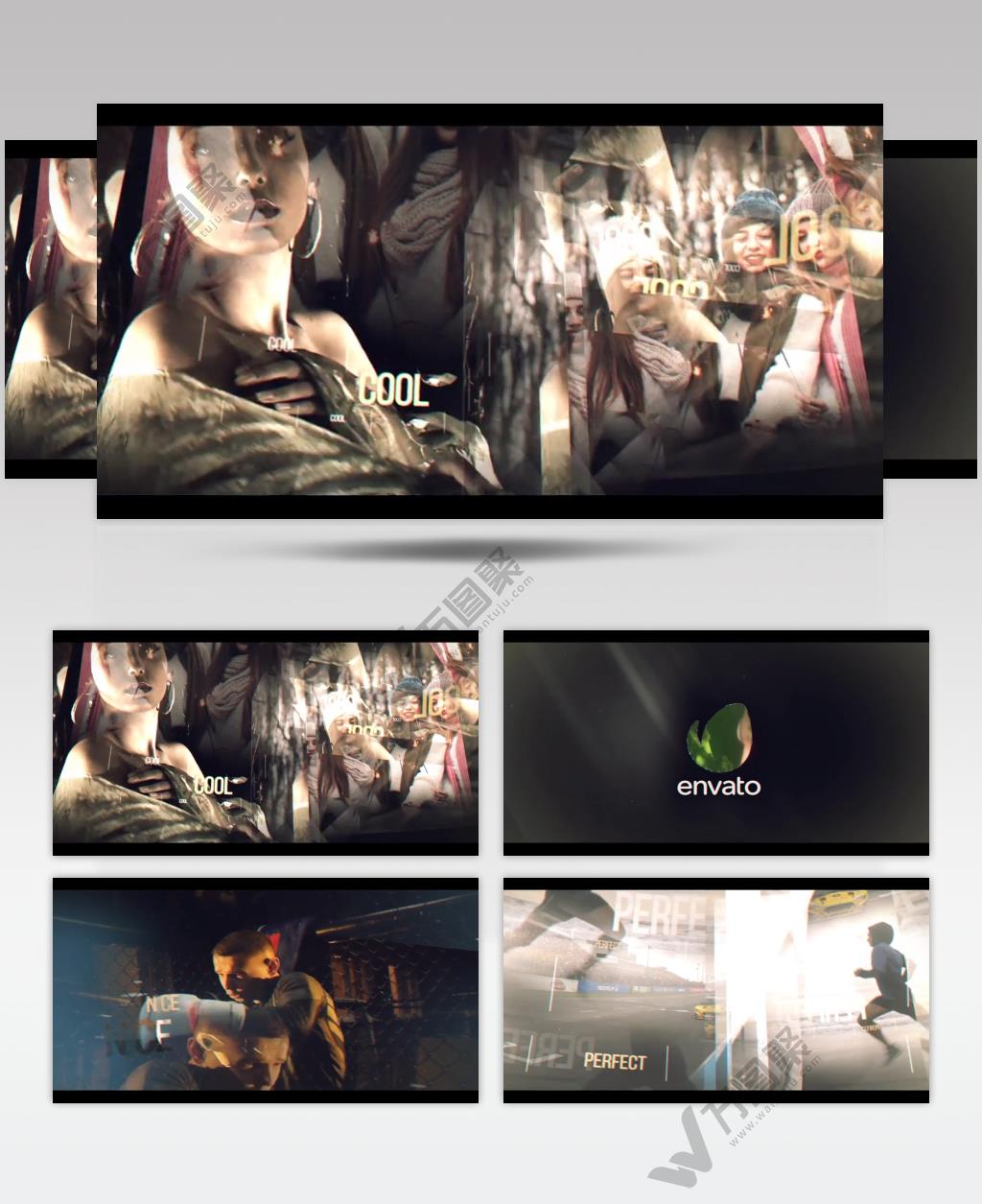 16084 玻璃标志片头 ae模版源文件ape素材