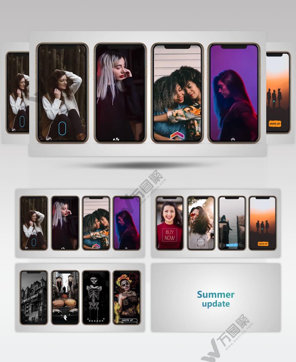 AE 16464 手机向上滑动动画元素 ae素材源文件