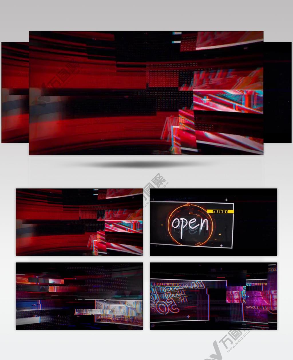 AE 16412 故障效果幻灯片 ae素材源文件