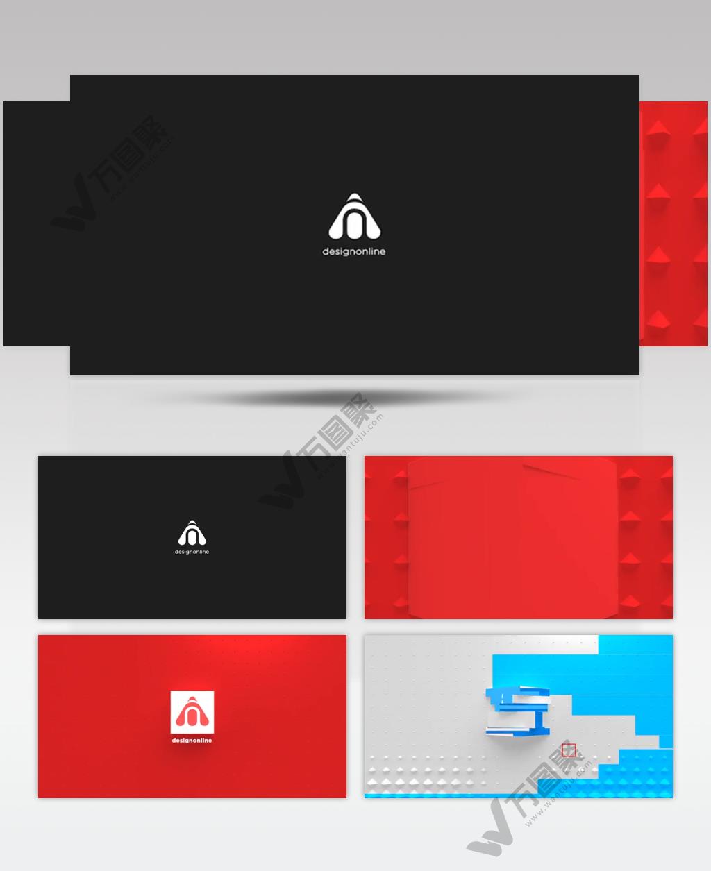 16374 简洁方块标志展示