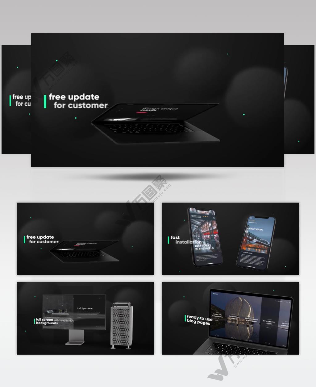 AE 16145 显示器简洁网站展示 ae素材源文件