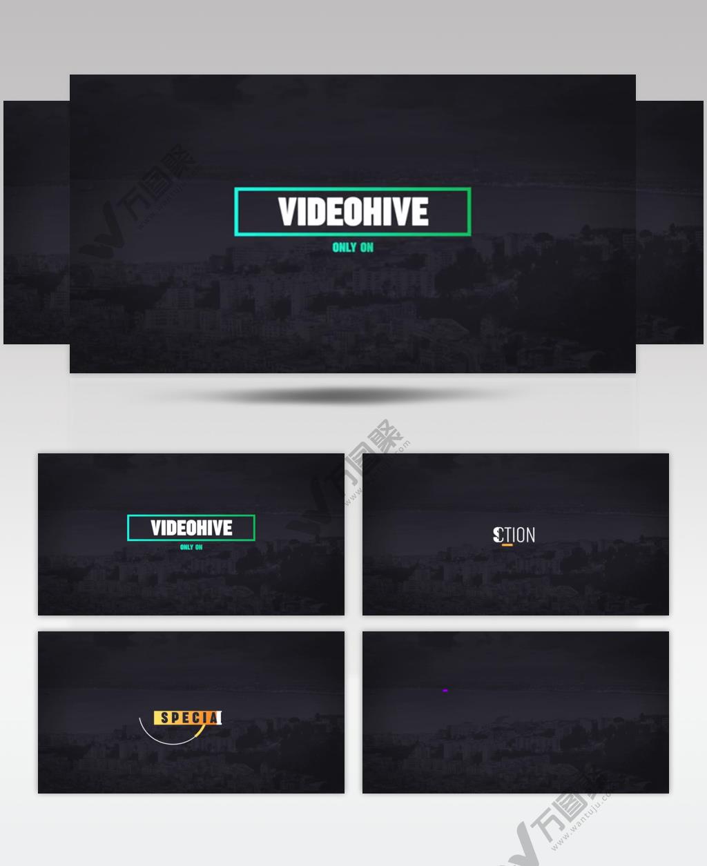 AE 15997 现代风格彩色标题 ae素材源文件