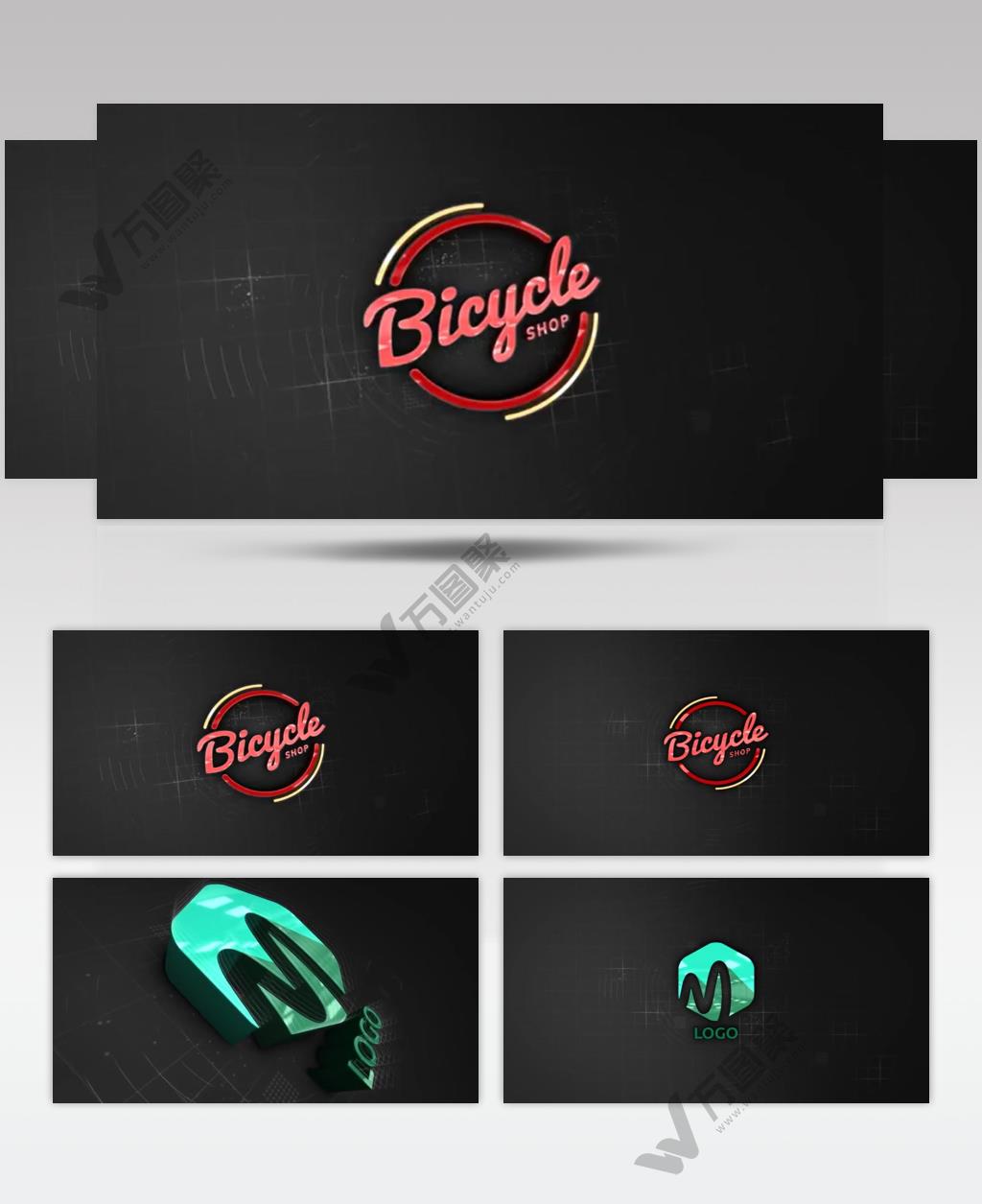 16156 三维标志片头 ae模版源文件ape素材