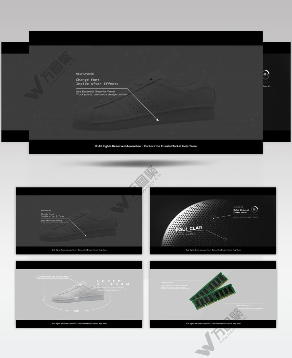 AE 15829 呼出线标题展示 ae素材源文件