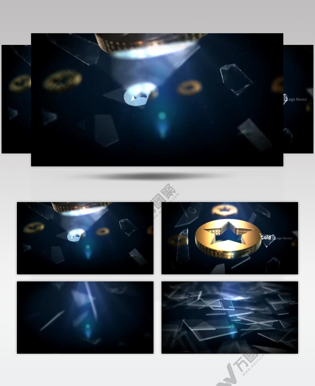 16119 碎玻璃标志展示 ae模版源文件ape素材