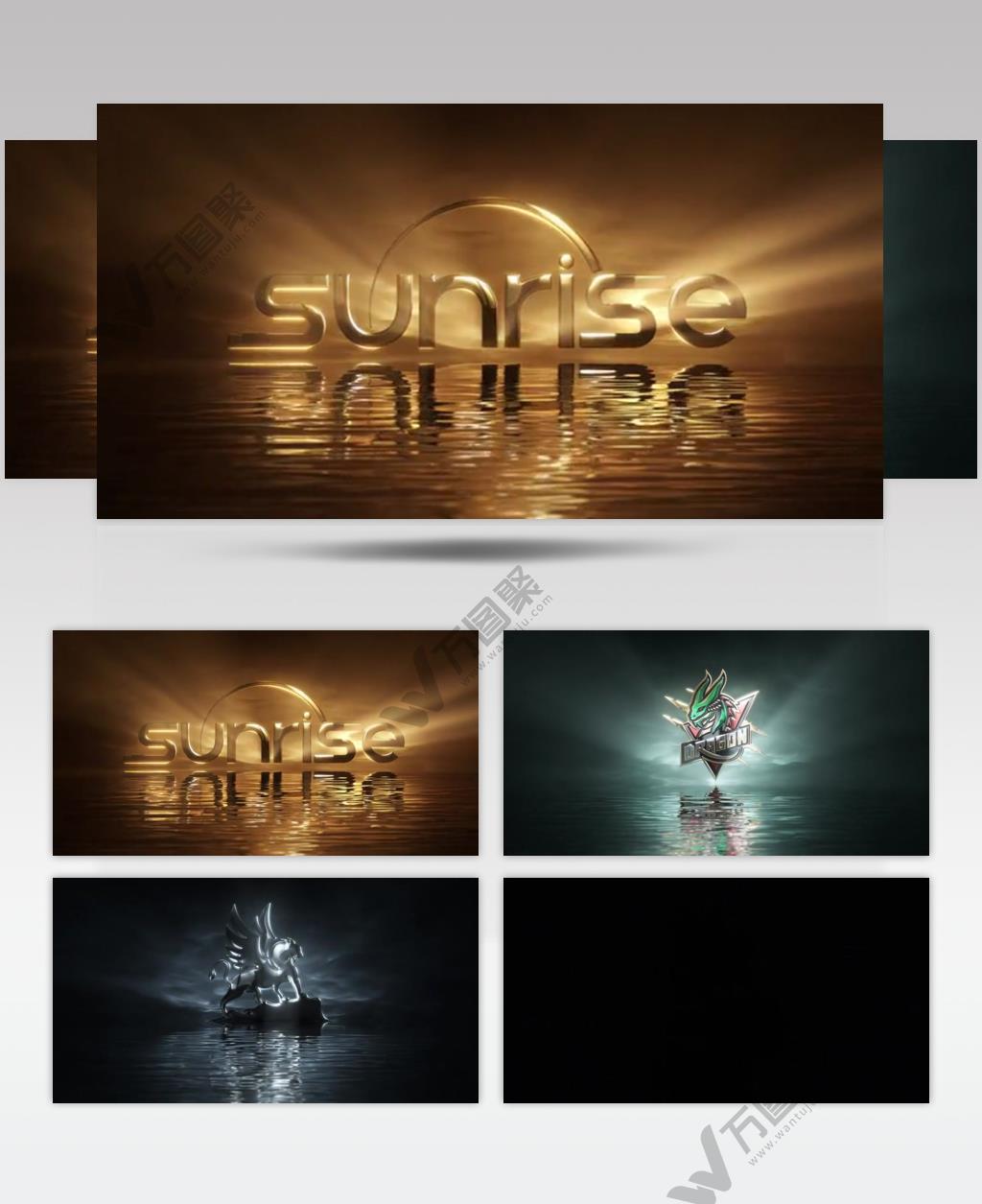 15796 日出发光标志 ae下载