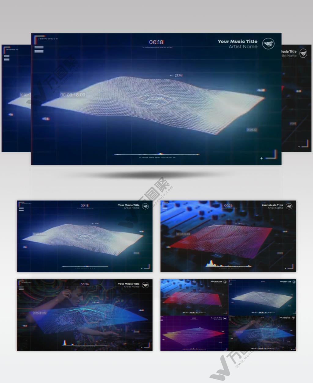 AE 16733 波浪音频可视化 ae素材源文件