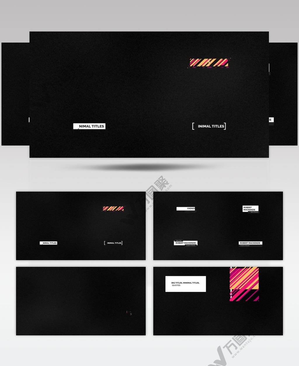 AE 17329 彩色条纹标题 ae素材源文件