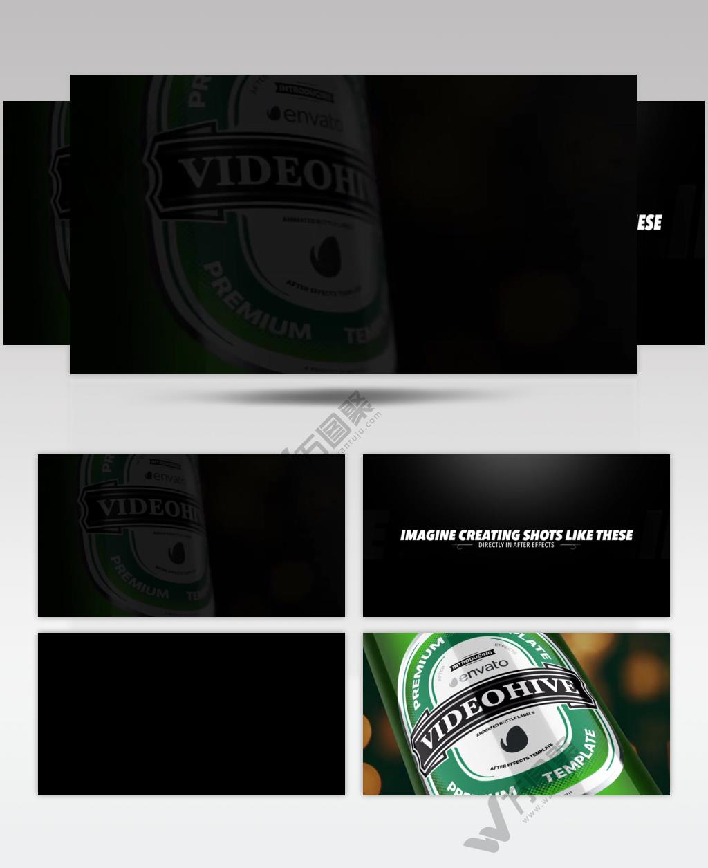 AE 16164 瓶身动画标签 ae素材源文件