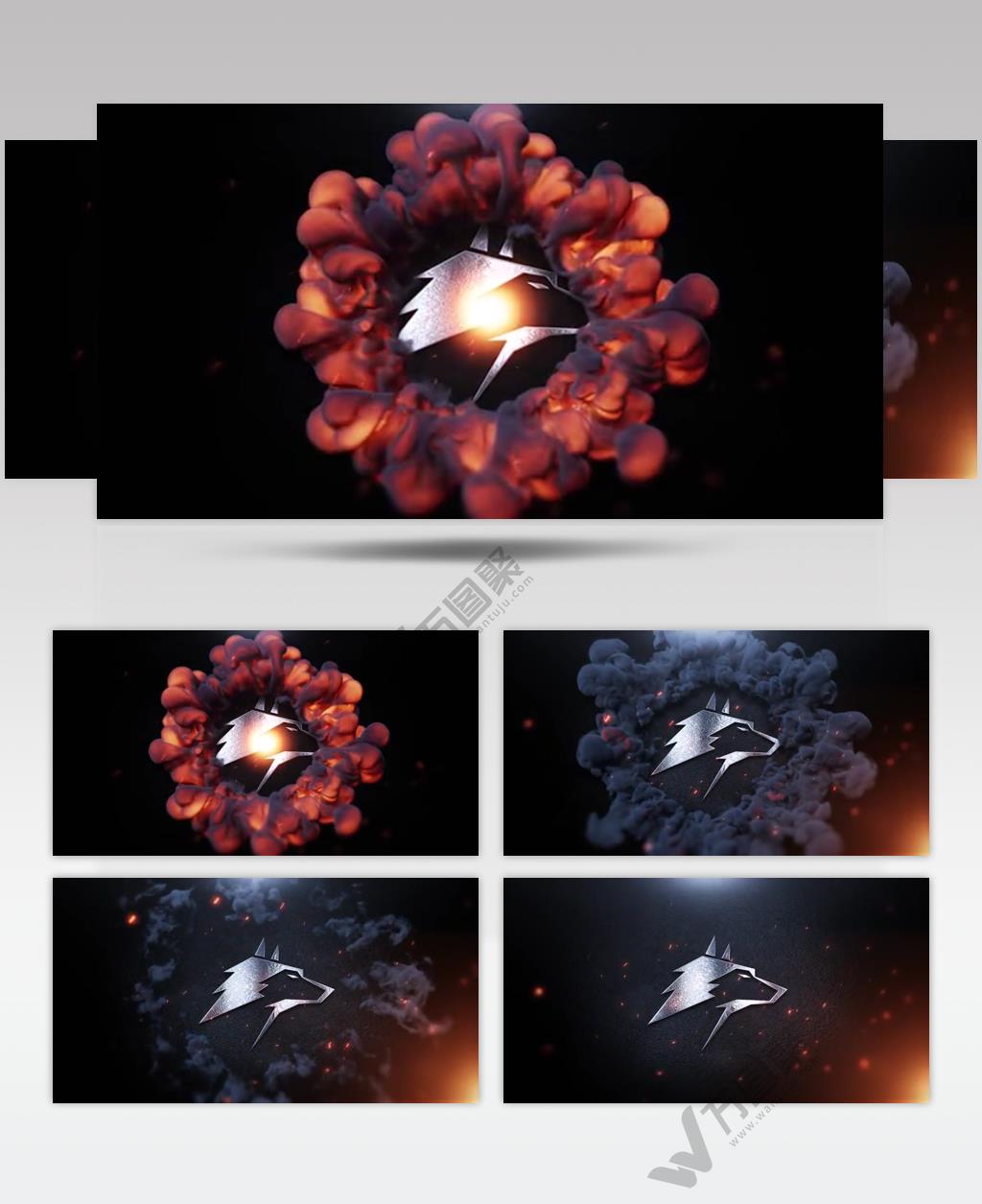 15830 火焰标志片头 ae下载