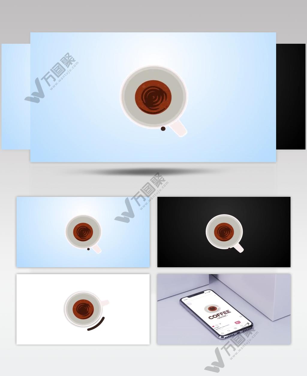 16974 咖啡店标志设计与动画