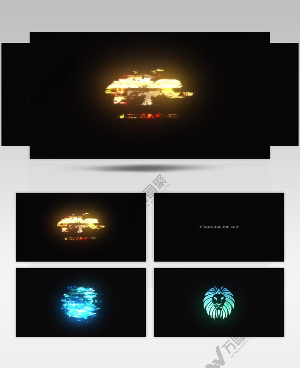 AE 15141 故障霓虹效果标志片头 ae素材