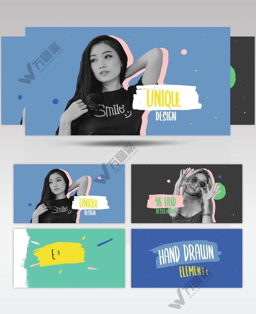 15575 彩色手绘片头