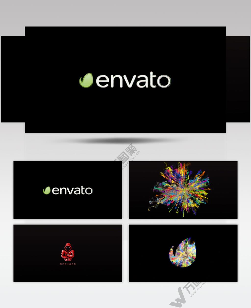 AE 15107 粉末爆炸效果标志动画 ae素材