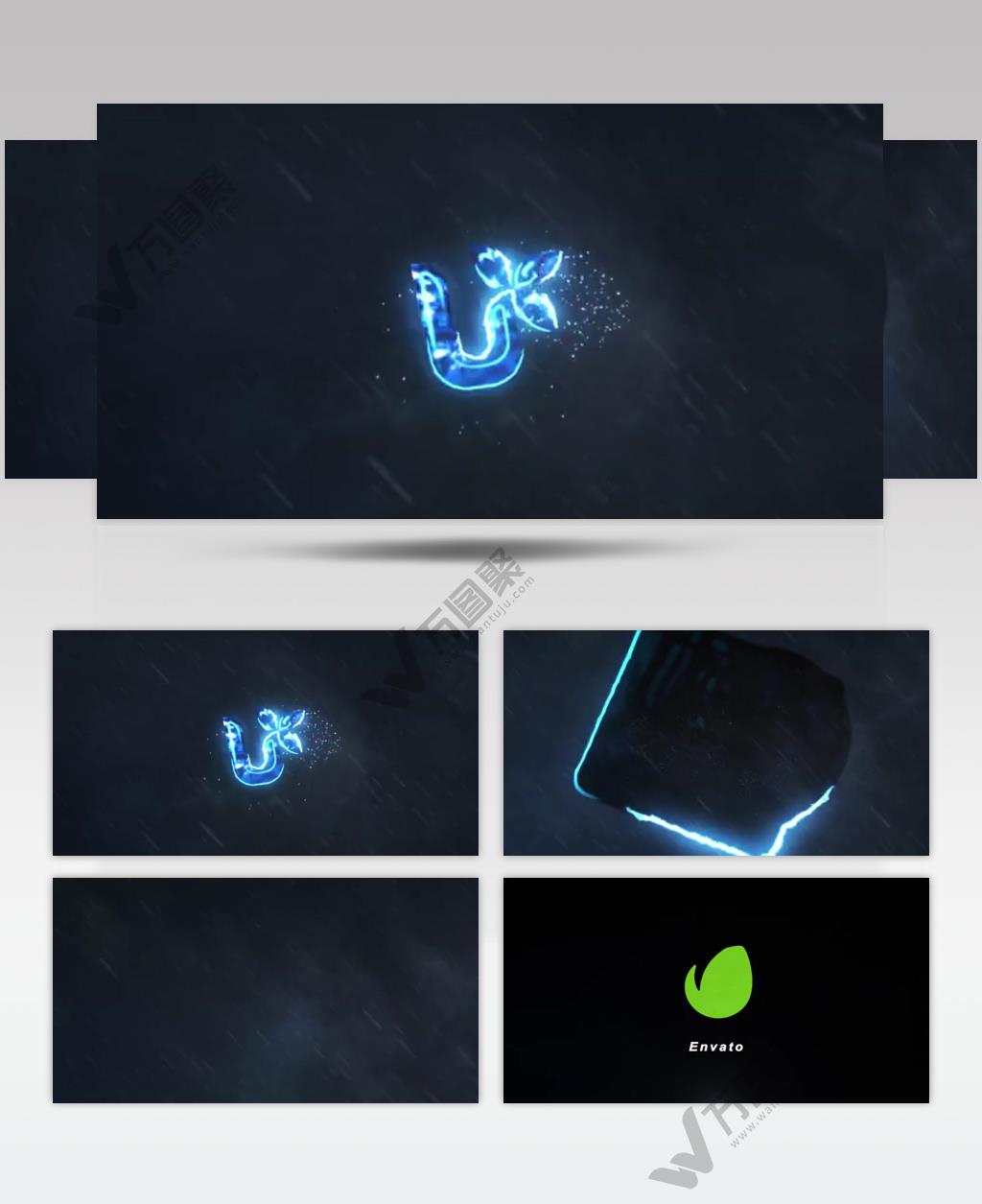 17152 暴风闪电效果标志片头