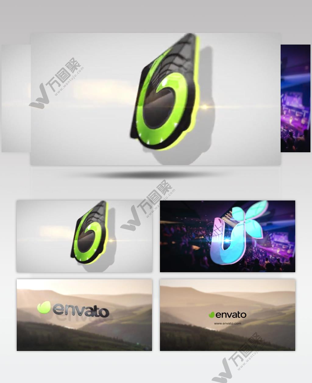 17383 简洁三维标志片头