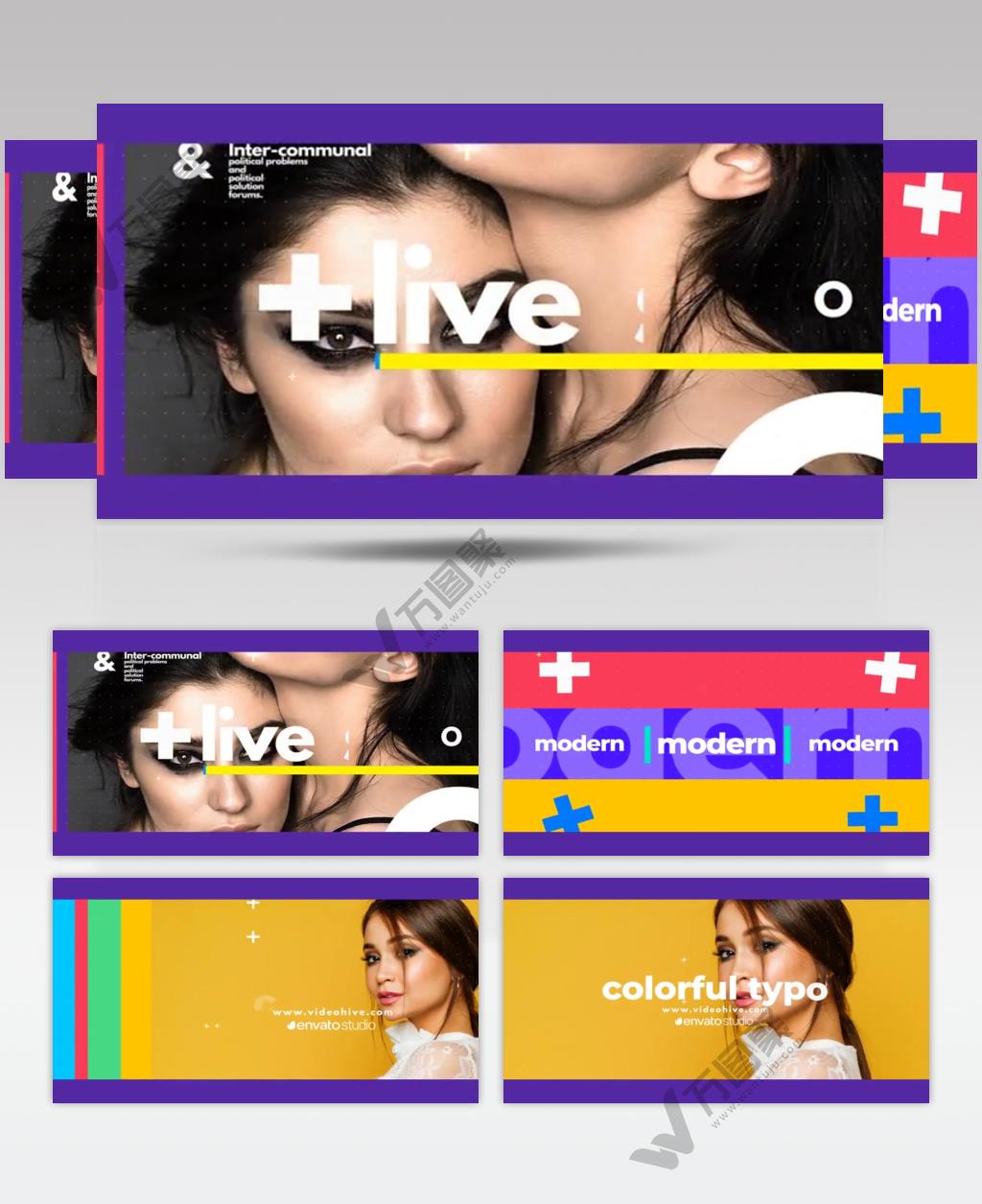 17496 简洁彩色片头