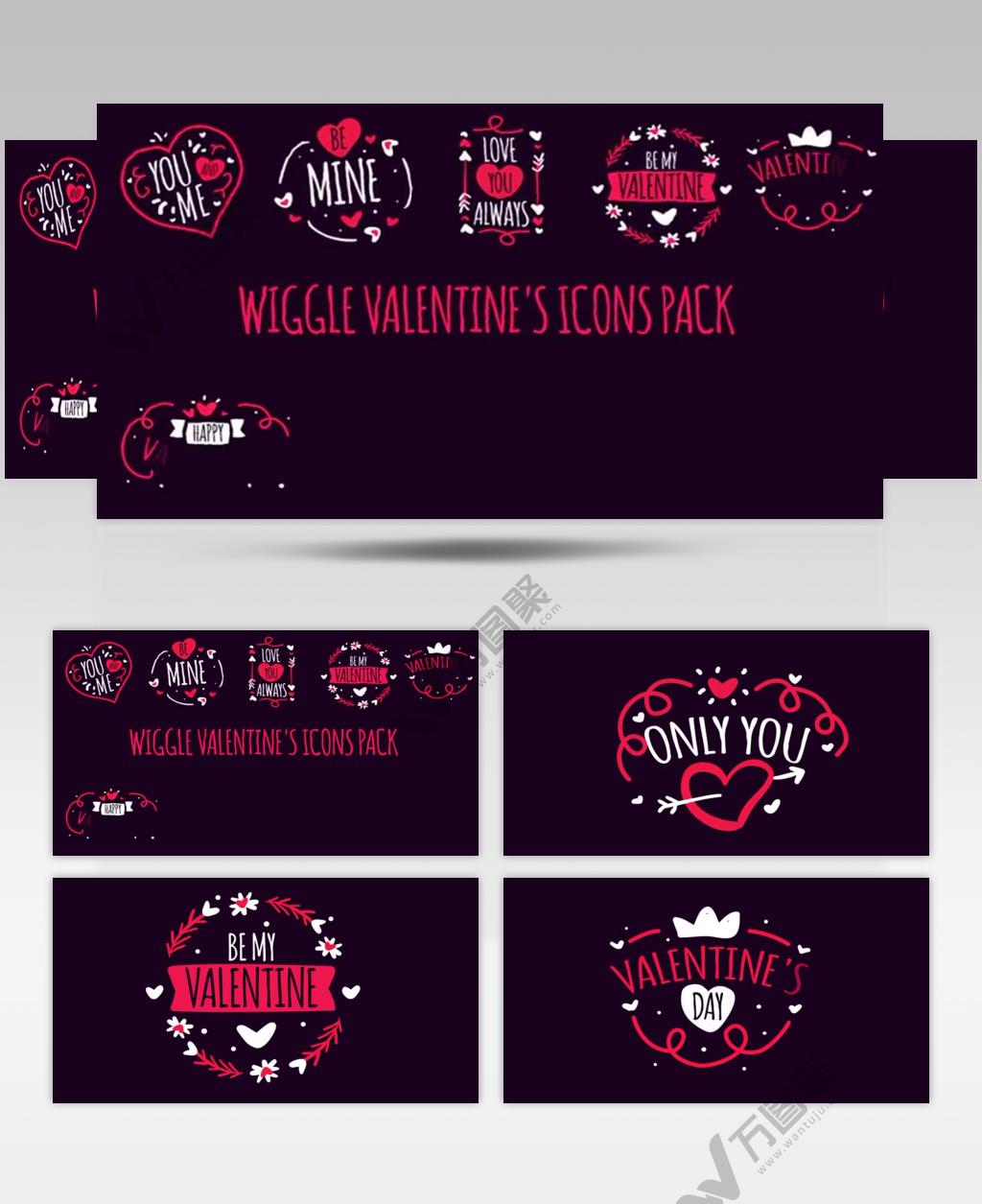 AE 16876 情人节图标包