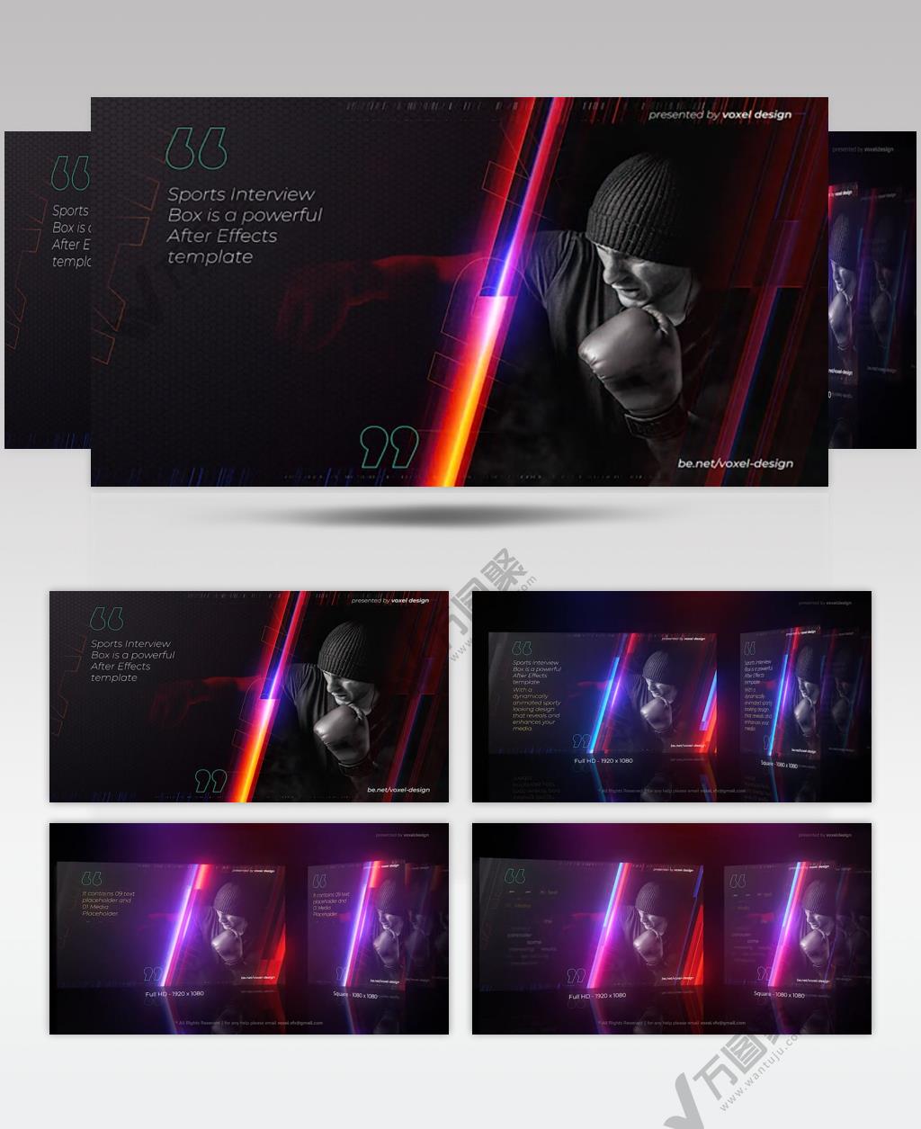 AE 15140 拳击运动片头 ae素材