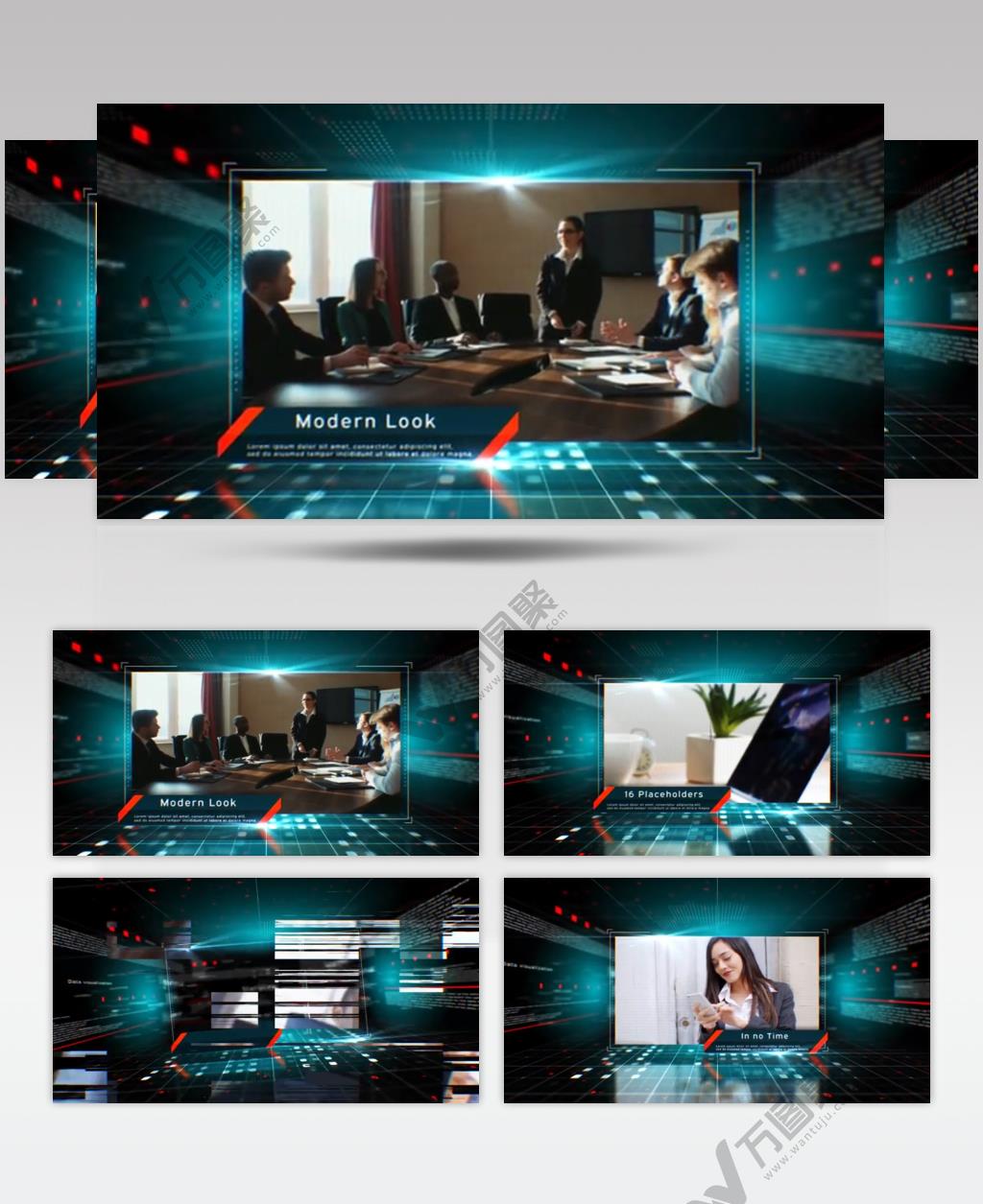 ae下载 16586 科技企业幻灯片