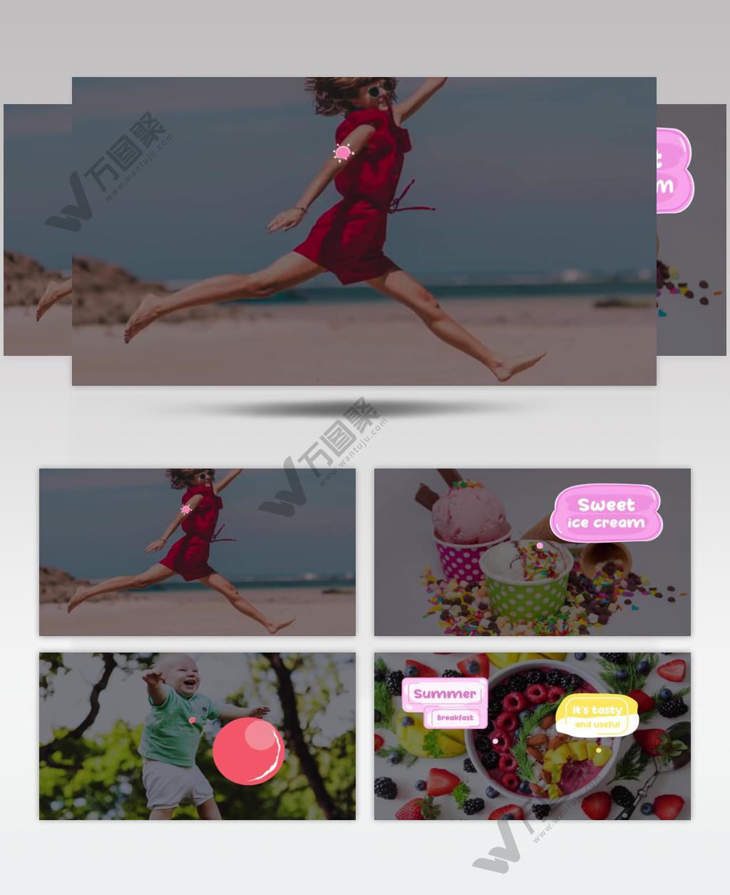 AE 16097 卡通标题展示模版下载网站