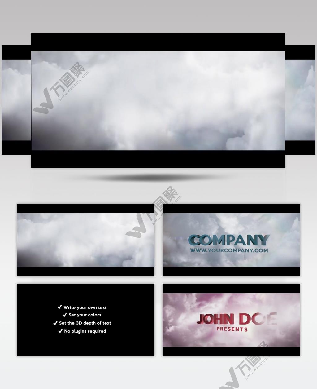 AE 15130 云层背景片头 ae素材