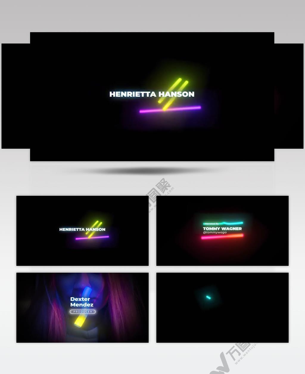 15390 霓虹光效字幕 文字字幕素材