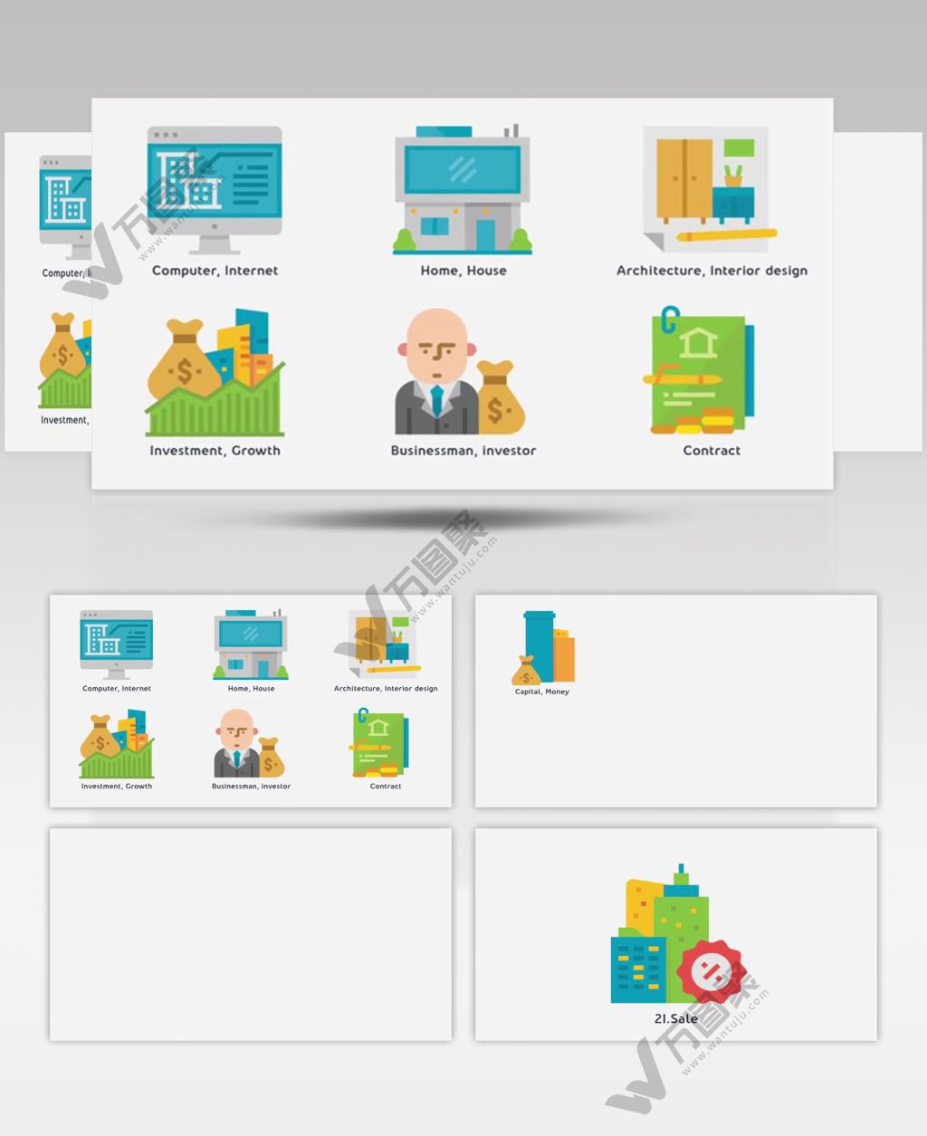 AE 15337 地产主题屏幕动画图标 ae素材源文件