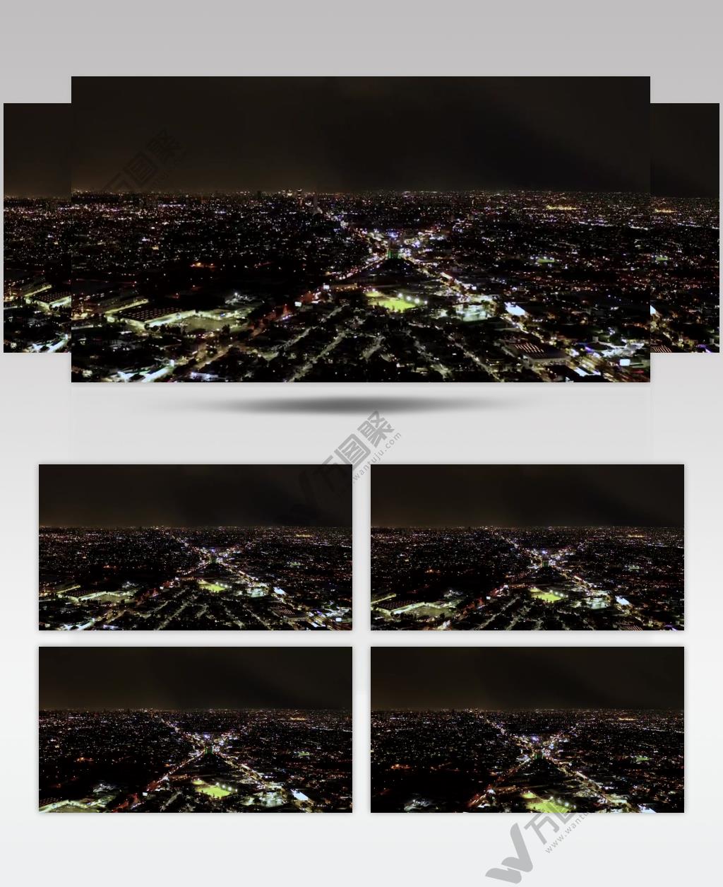 航怕黑夜中的城市夜景风光素材