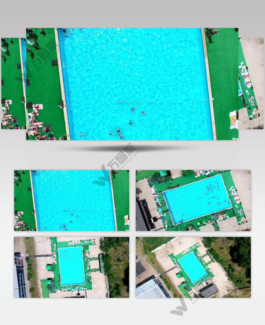 游乐场里的蓝色泳池