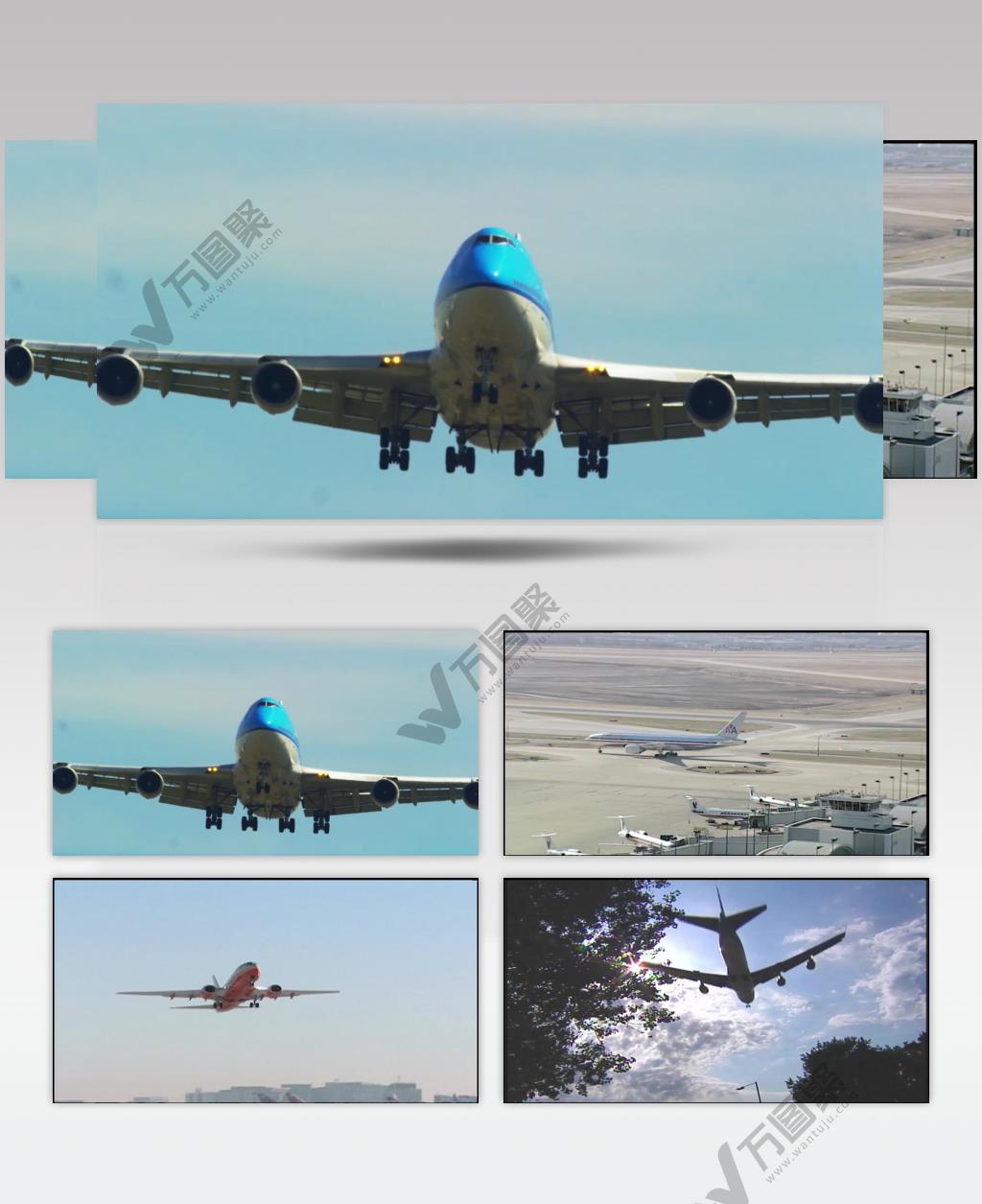 飞机起飞降落飞行高清素材
