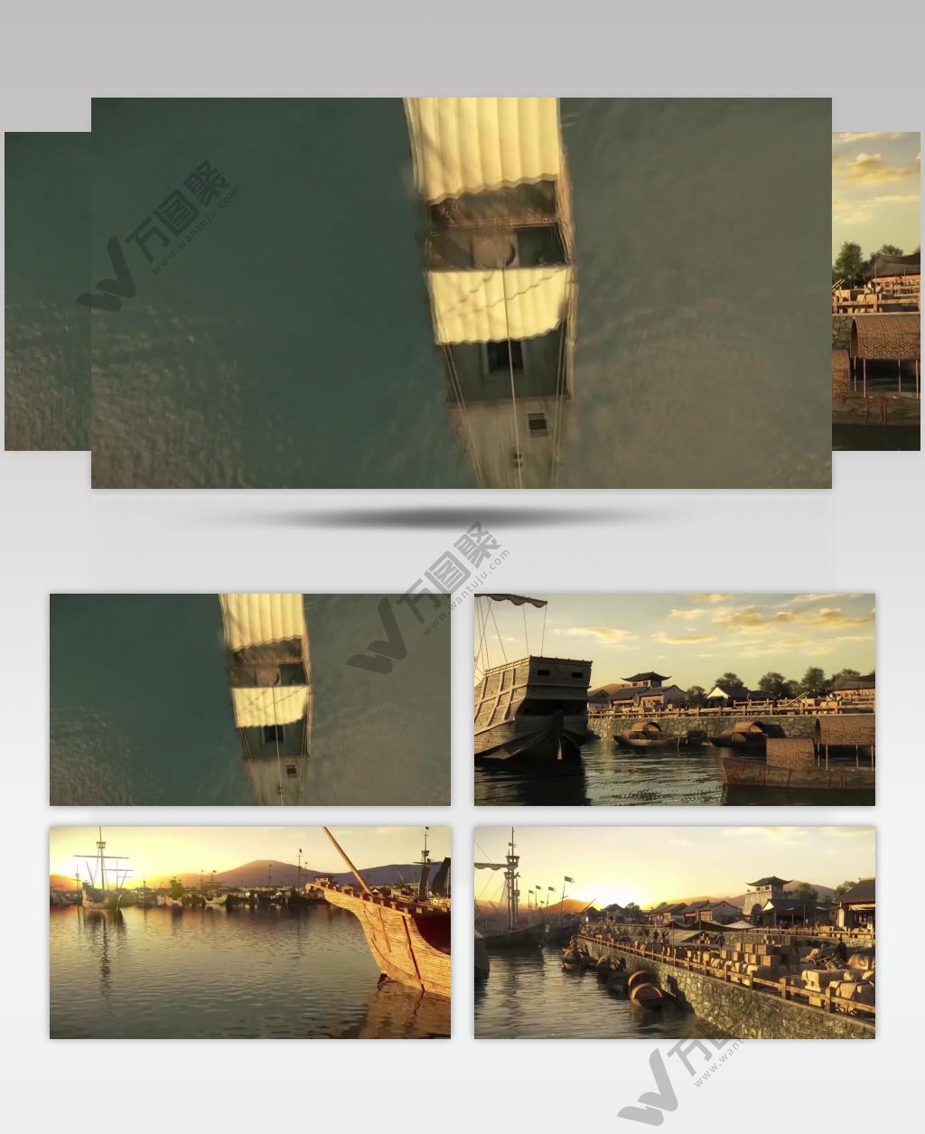 古代商船水路贸易大运河