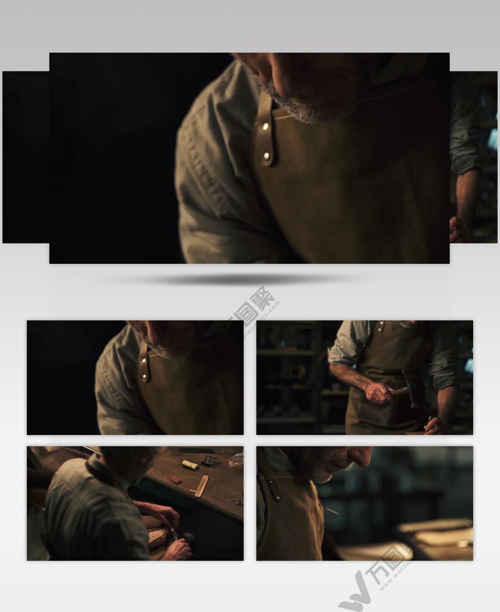 匠心手作手工皮具制作实拍素材