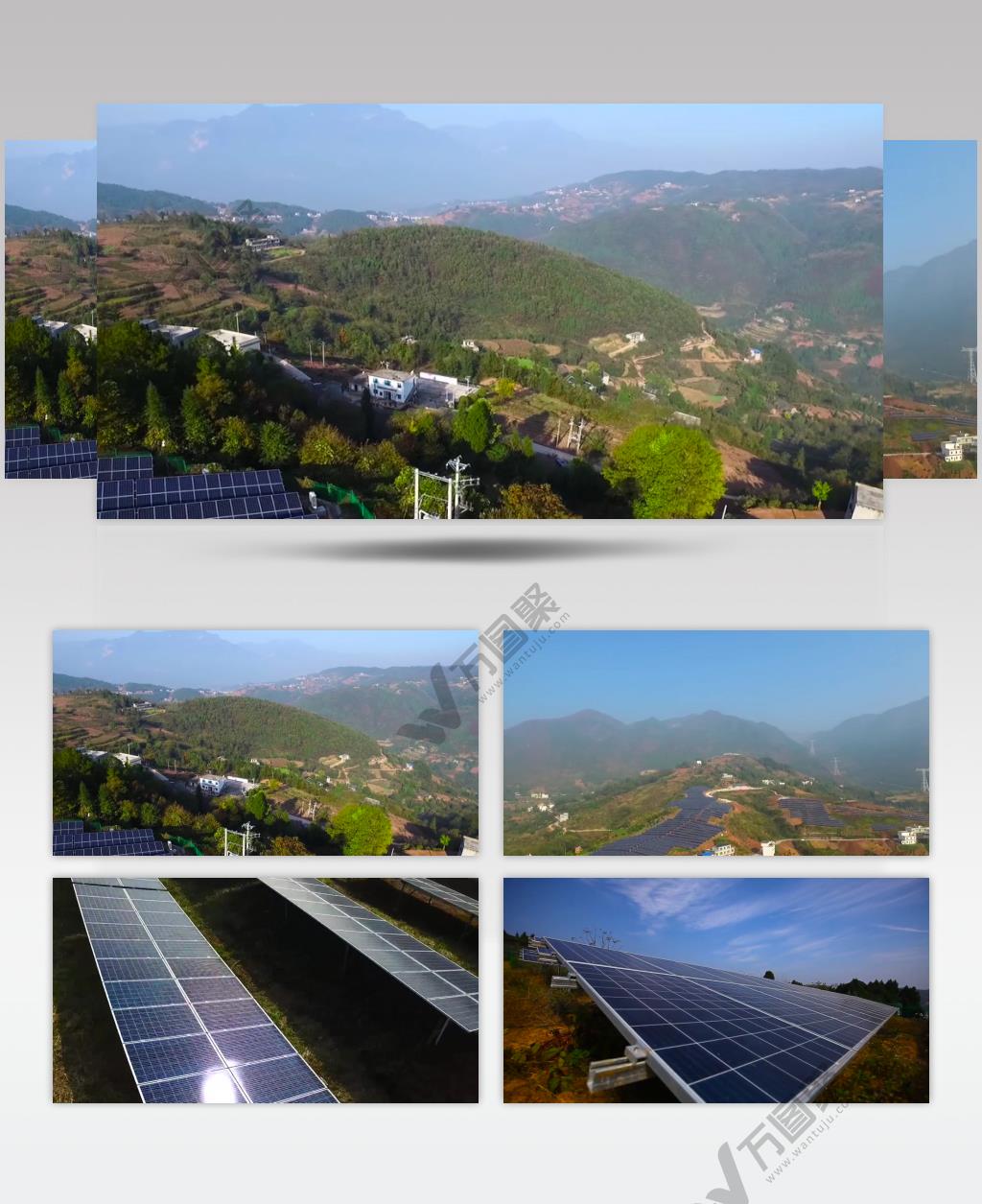 光伏发电扶贫项目实拍航拍延时素材